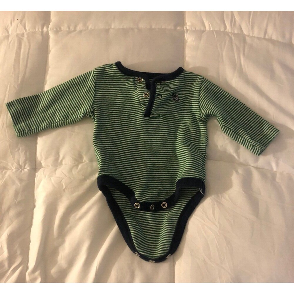 Ralph Lauren US Polo Assn 0-3M Infant Baby One Piece Shirt 0-3 Month